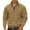 Khaki, variant on KHONTS Men's Quarter Zip Pullover Sweatshirts Long Sleeve Neck Sweatshirts Thermal Relaxed Fit Polo Shirts White XL