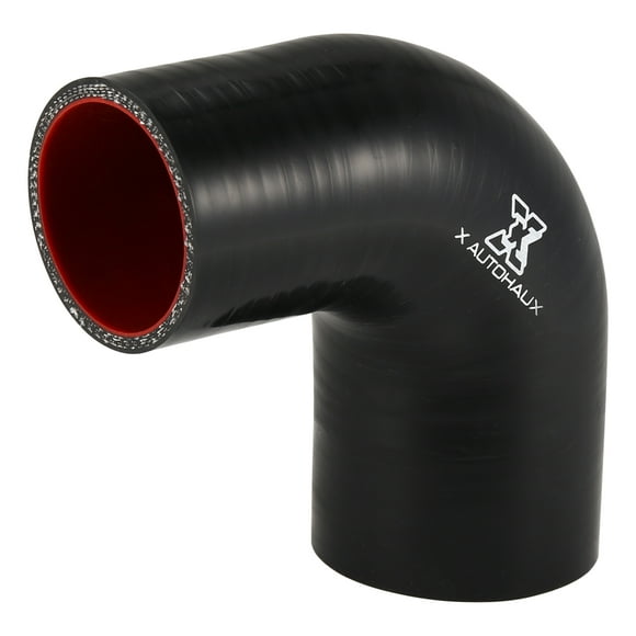 Unique Bargains 51-63mm 2'-2.48' ID 90 Degree Car Universal Silicone Hose Coupler Tube Connectors Intercooler Intake Piping Black Red