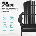 thumbnail image 4 of CL.HPAHKL Outdoor Wooden Folding Adirondack Chair Set of 2, Weather Resistant Patio Chairs with Pinewood Wooden Textured, Modern Adirondack Chairs Fire Pit Chairs for Lawn Garden Deck, Black, 4 of 9