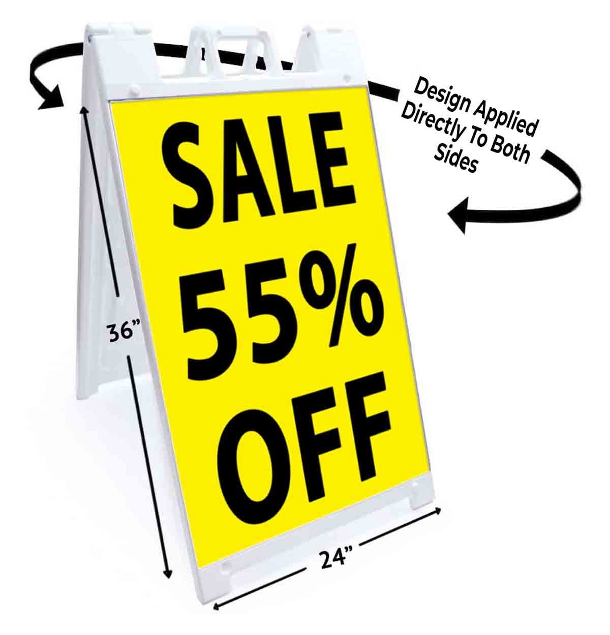 Sale 55 Percent Off (24" X 36") Standard A-Frame Signicade, Includes Decal Applied To Stand