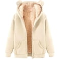 thumbnail image 5 of BOOMNY Women's Long Sleeve Fleece Hoodies Solid Pullover Hoodie for Women Trendy Zip Up Warm Fall Winter Hooded Sweatshirts With Pocket, 5 of 5