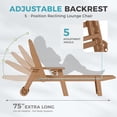 thumbnail image 3 of Wood Look HDPE Outdoor Chaise Lounge Chair, Rolling Pool Lounger, Aqua, 3 of 7