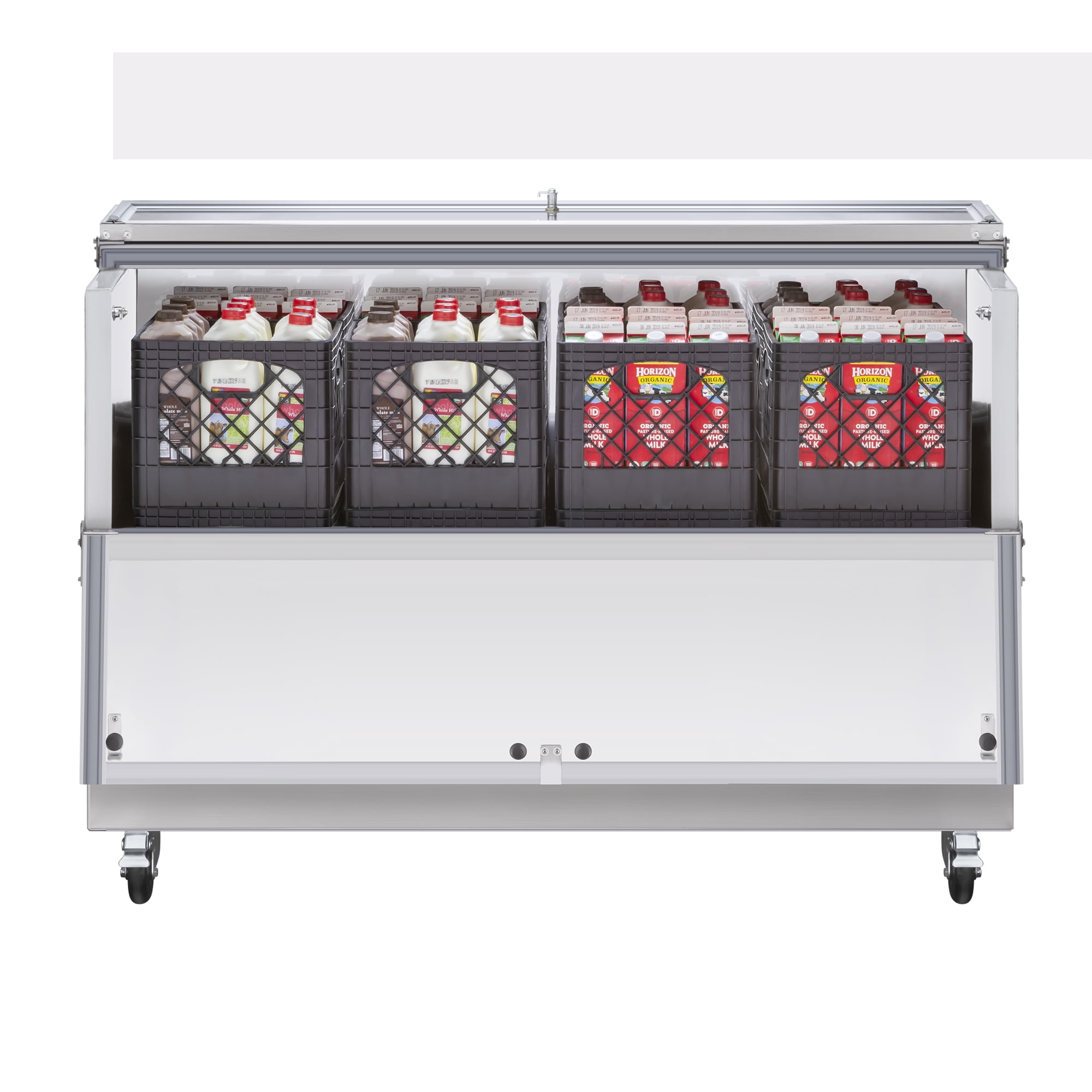 Maxx Cold Milk Cooler, 58"W, Stores up to (16) 13" Milk Crates, in Stainless Steel (MXMC58HC)