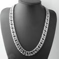 thumbnail image 3 of QQTDFG New Stainless Steel Silver Curb Cuban Chain Necklace Fashion Men Jewelry 7"-40"-16mm-9inch bracelet, 3 of 9