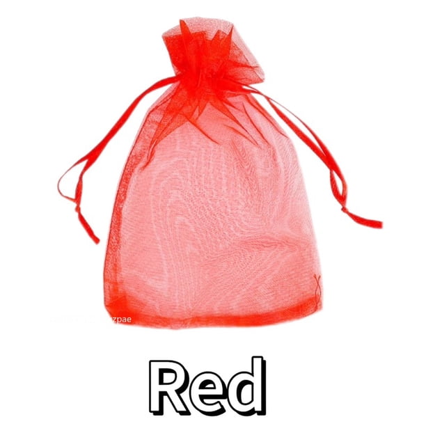 Bolsas de regalo de Organza para joyería, bolsitas blancas con cordón para boda, fiesta, Navidad, dulces, 50/100 piezas