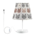 thumbnail image 7 of Yayeee Mini Table Lamp 10.8" Dimmable with Fabric Shade 3 Color Temperatures, Gray Cat Pattern, 7 of 7