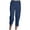 Navy-women's linen pants capri, variant on Dazajoo Linen Capri Pants Straight Leg for Women Casual Cropped Yoga Pants Elastic Waist Loose Baggy Capris with Pockets,Black,M