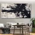 thumbnail image 4 of Black and white textured wall art, abstract art, large abstract painting, white minimalist painting, modern art,(61*122cm)24*48 Inches,Unstretched,Frameless, 4 of 4