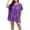 Purple, variant on Tqyyweavej Plus Size Beach Cover Up for Women Lace Sheer Short Sleeve Dresses Solid Color Loose V Neck Bathing Suit Coverups XL-4XL