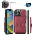 thumbnail image 6 of Back Wallet Case for iPhone 14 Pro with Detachable Card Slots Holder Magnetic Closure Cover, Premium PU Leather Slim Kickstand Soft Silicone Shockproof Lens Protective Case,Red, 6 of 8