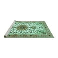 thumbnail image 2 of Ahgly Company Machine Washable Indoor Rectangle Medallion Turquoise Blue Traditional Area Rugs, 8' x 10', 2 of 4