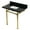 Black Granite / Brushed Brass, variant on Kingston Brass KVPK36KSQ0 Monarch 36" Black Granite Console Sink with Stainless Steel Legs (8-Inch, 3-Hole), Black Granite/Matte Black