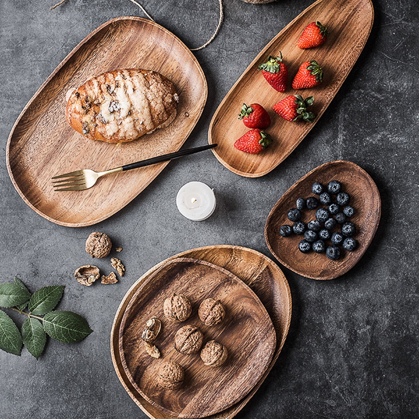Plateaux de service en bois d'acacia - France
