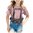 thumbnail image 7 of Xudanell Kids Boys T Shirts Toddler Athletic Shirt Childrens Summer Short Sleeve Oktoberfest Bib Printed T-Shirt Spliced Plaid Short Sleeve, 7 of 7