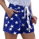 thumbnail image 5 of Pantalones cortos con cordón y cordones con bolsillos sueltos informales con estampado del Día de la Independencia para mujer Pompotops ulkah937229, 5 of 7