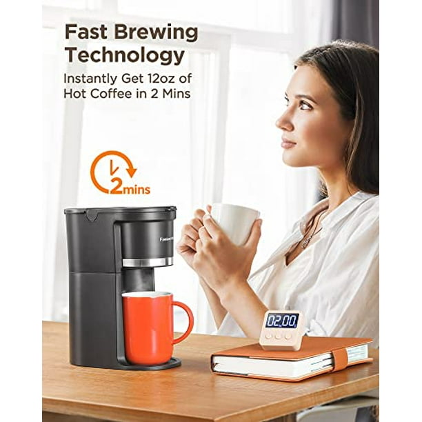 Famiworths Iced Coffee Maker, Hot and Cold Coffee Maker Single Serve for K  Cup and Ground, with Descaling Reminder and Self Cleaning, Iced Coffee