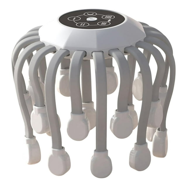 Motorized Scalp Massager | 20 Rotating Massage Nodes | 5 Modes | 360° Adjustable Vibration | Rechargeable Battery | Auto Timer | Stress Relief | Portable | 6.3x5.3x6.3 Inches | Home &