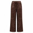 thumbnail image 6 of Karymi Wide Leg Pants Woman Sequin Wide Leg Pants, Drawstring Elastic High Waist Straight Ankle Trousers, Sparkly Party Casual Long Pants, 6 of 6