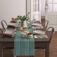 thumbnail image 3 of Aqua Vintage Wood Grain Rustic Table Runner Home Wedding Table Flag Mat Centerpieces Decoration Party Dining Long Tablecloth, 3 of 6