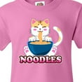 thumbnail image 4 of Inktastic I Love Noodles with Cat Illustration Youth T-Shirt, 4 of 5