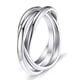 thumbnail image 1 of Anillos de triple banda entrelazados para mujeres y niñas, anillos de boda rusos de plata y acero inoxidable, talla 6 a 9, 1 of 5
