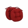 thumbnail image 3 of 16-inch Solid Twill Round Tufted Chair Cushions (Set of 2) - Black, 3 of 4