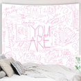 thumbnail image 3 of Quote You are Tapiz de pared, arte de pared inspirador, dicho positivo, tapiz blanco para colgar en la pared, para dormitorio de niña adolescente, 51,2 x 59,1 pulgadas, negro, 3 of 5