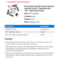 thumbnail image 2 of Front Control Arm Ball Joint Tie Rod and Sway Bar Link Kit - Compatible with 1997 - 2005 Buick Century 1998 1999 2000 2001 2002 2003 2004, 2 of 2