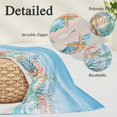 thumbnail image 3 of Summer Nautical Pillow Protectors with Zipper Standard Size, Coastal Beach Starfish Coral Shell Blue Soft Brushed Microfiber Breathable Throw Pillow Covers, Pillowcase for Couch Sofa Bedroom 20"x26", 3 of 9