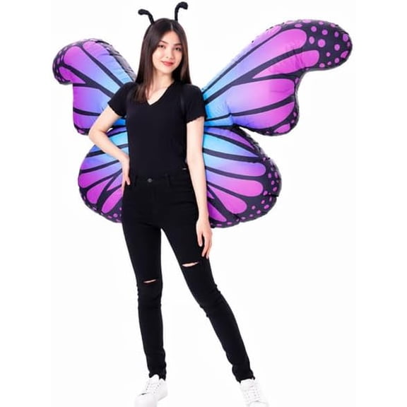 PTS Inflatable Costume Fits Adults, Blow Up Butterfly Costume for Halloween Inflatables Cosplay Party