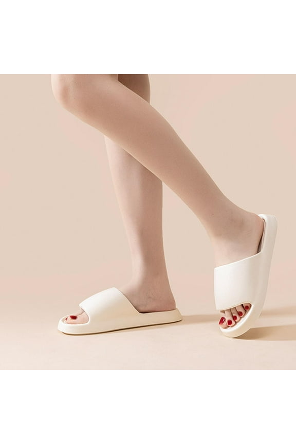 Womens Slides for Men Smooth Minimalist Eva Foam Slides Open Toe Platformed Slides Bathroom Gym Spa Poolside Beach Indoor Outdoor Daily Footwear