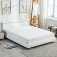 thumbnail image 2 of Wonline Queen Size Upholstered LED lighting Contemporary Platform Bed, White, 2 of 7