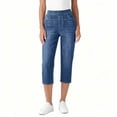 thumbnail image 5 of uublik Pants Capris for Women Stretchy Stretchy Pants Pull On Jeggings High Waisted Denim Leggings Casual Pants with Pockets, Navy, 5 of 6