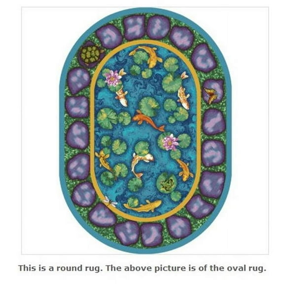 Joy Carpets 1487E Maria s Garden 7 ft.7 in. Round  WearOn Nylon Machine Tufted- Cut Pile Educational Rug