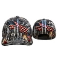 thumbnail image 2 of 9/11 25th Anniversary Patriotic Baseball Cap Honoring The Heroes American Flag Graphic Print Patriotic Dad Hat Gifts for Veterans First Responders, 2 of 6