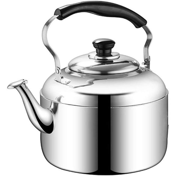 304 Stainless Steel Whistling Tea Kettle - Ergonomic, Fast Heating, 2.5 to 5.3 Quart for All Stovetops(4L)