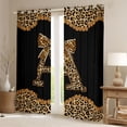thumbnail image 2 of Erosebridal Fashion Women Letter A Theme Black Out Curtains,Kids Leopard Print Bows Curtains Pack of 2 (42x63 Each) For Cheetah Lovers, 2 of 7