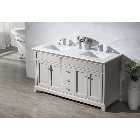 Dcor Design Leola 59 Double Sink Bathroom Vanity Set