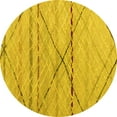 thumbnail image 1 of Ahgly Company Indoor Round Abstract Yellow Modern Area Rugs, 8' Round, 1 of 4