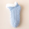 thumbnail image 2 of Fabrcox Unisex Fuzzy House Slipper Socks, Non Skid Grips Fluffy Winter Indoor Socks, Warm Plush Loungewear Socks for Sleeping at Home, Holiday Gift for Adults (Blue), 2 of 4