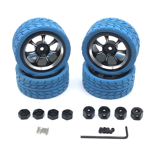 Ounissouiy Llantas de aleación mezcladas, adaptador de cubo para neumáticos de rueda para WLtoys 1/12 1/14 1/18 LC 1/14, llantas de aleación Kits de construcción modelo Azul