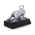 thumbnail image 2 of Bey-Berk International D025S Chrome Plated Bull Sculpture on Black Marble Base, Black, 2 of 4