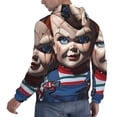 thumbnail image 4 of Lsque Chucky Pattern Casual Men's Hoodie,Hooded Sweatshirt with Kangaroo Pocket,Pullover Hoodie-Large, 4 of 8