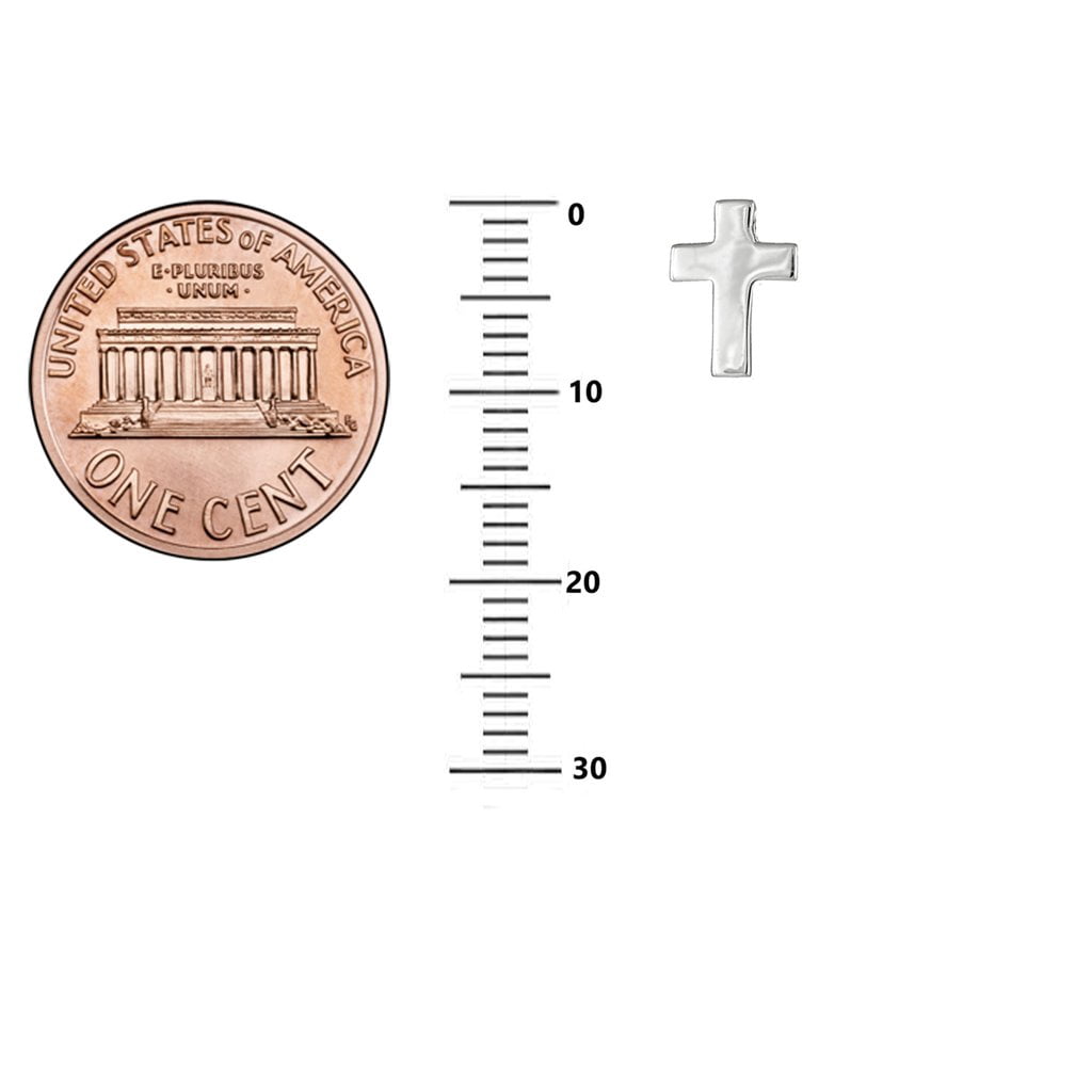 Sterling Silver Mini Cross Stud Post Earrings