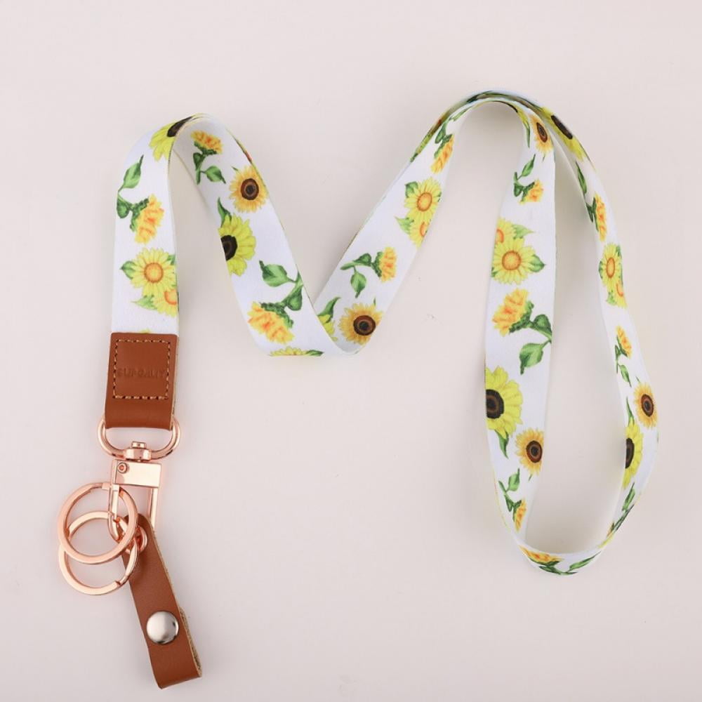 Personalized  Monogrammed gift Leopard pattern Fabric Neck LANYARD Key chain for Key  ID Badge Holder