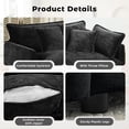 thumbnail image 3 of VEPXXP 40.9" Oversized Chenille Modular Accent Chair, Deep Seat Comfy Sofa with Pillow, Living Room Reading Chair for Home Office Apartment, Black, 3 of 12