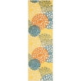 thumbnail image 2 of Oasis Modern Floral Gold and Orange Polypropylene Indoor Outdoor Runner Rug, 2'x8' Rectangle, 2 of 7