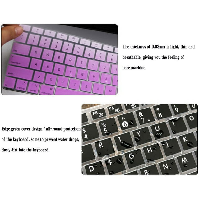 relayinert Keyboard Cover Laptop Waterproof Dustproof Keyboard Silicone Film Replacement for Macbook Air, Colorful Mint