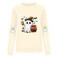 thumbnail image 4 of Neewe Womens Halloween Long Sleeve Sweatshirt Crew Neck Cute Printed Pullover Relaxed Fit Casual Tops, 4 of 4