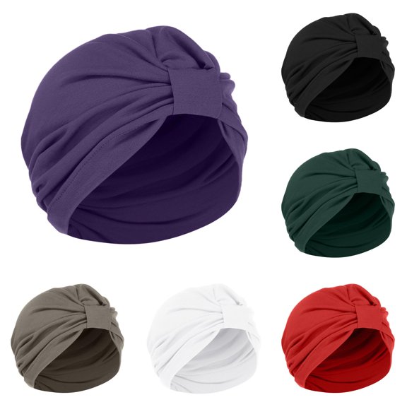 LiuXxxx Turban Bonnet Head Cover Women Baseball Cap Wrap Scarf Adjustable Hat for Daily Wear Purple
